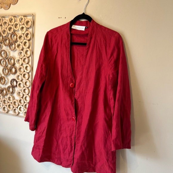 Its a new vision medium red linen oversized blazer/ blouse…. - Picture 4 of 9